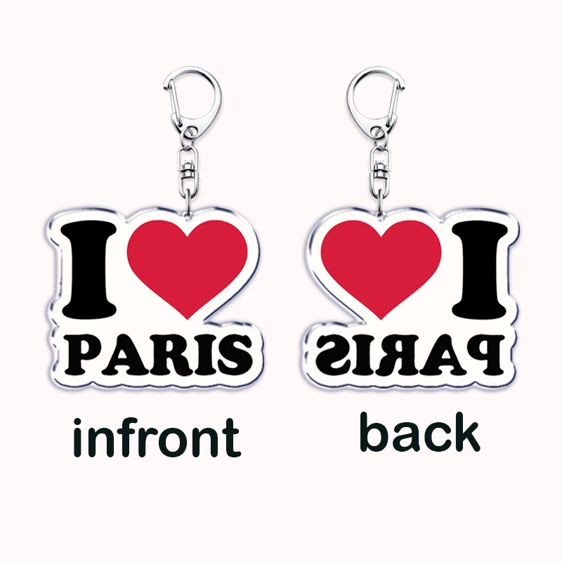 Hot Cites I Love PARIS LONDON Keychains for Accessories Bag HONG KONG NEW YORK BANGKOK TOKYO SEOUL DUBAI Keyrings Jewelry Gifts