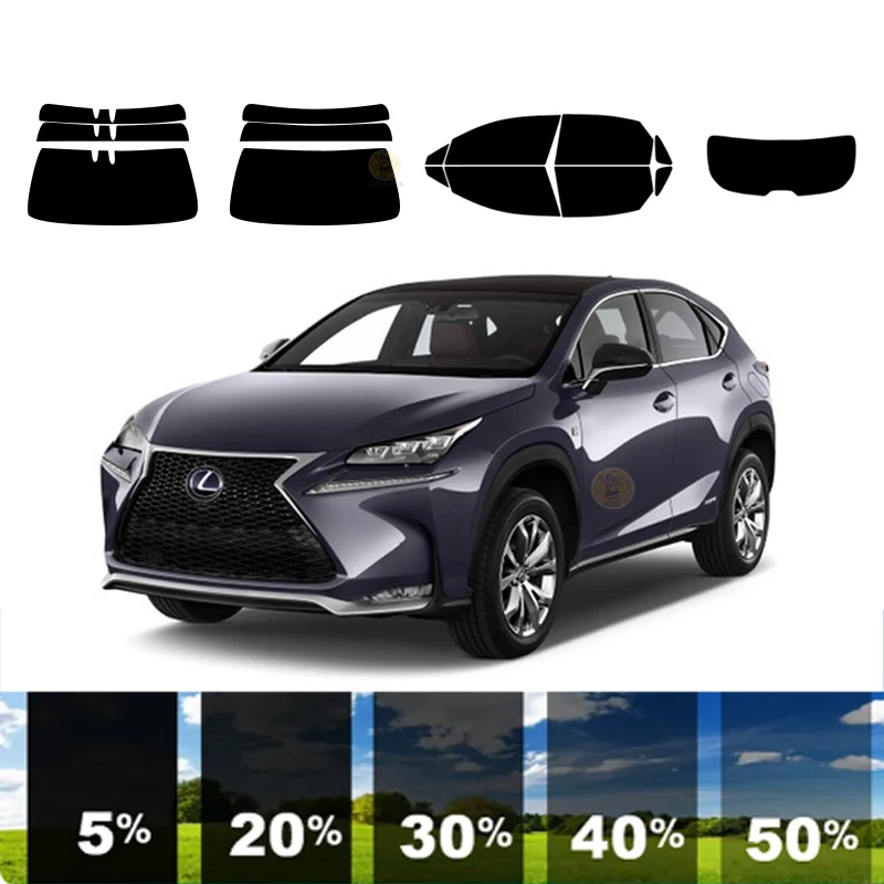 precut Removable Window Tint Film For Car 100% UVR 5%-35%VLT Heat Insulation Carbon ﻿For LEXUS NX 4 DR SUV 2015-2021 