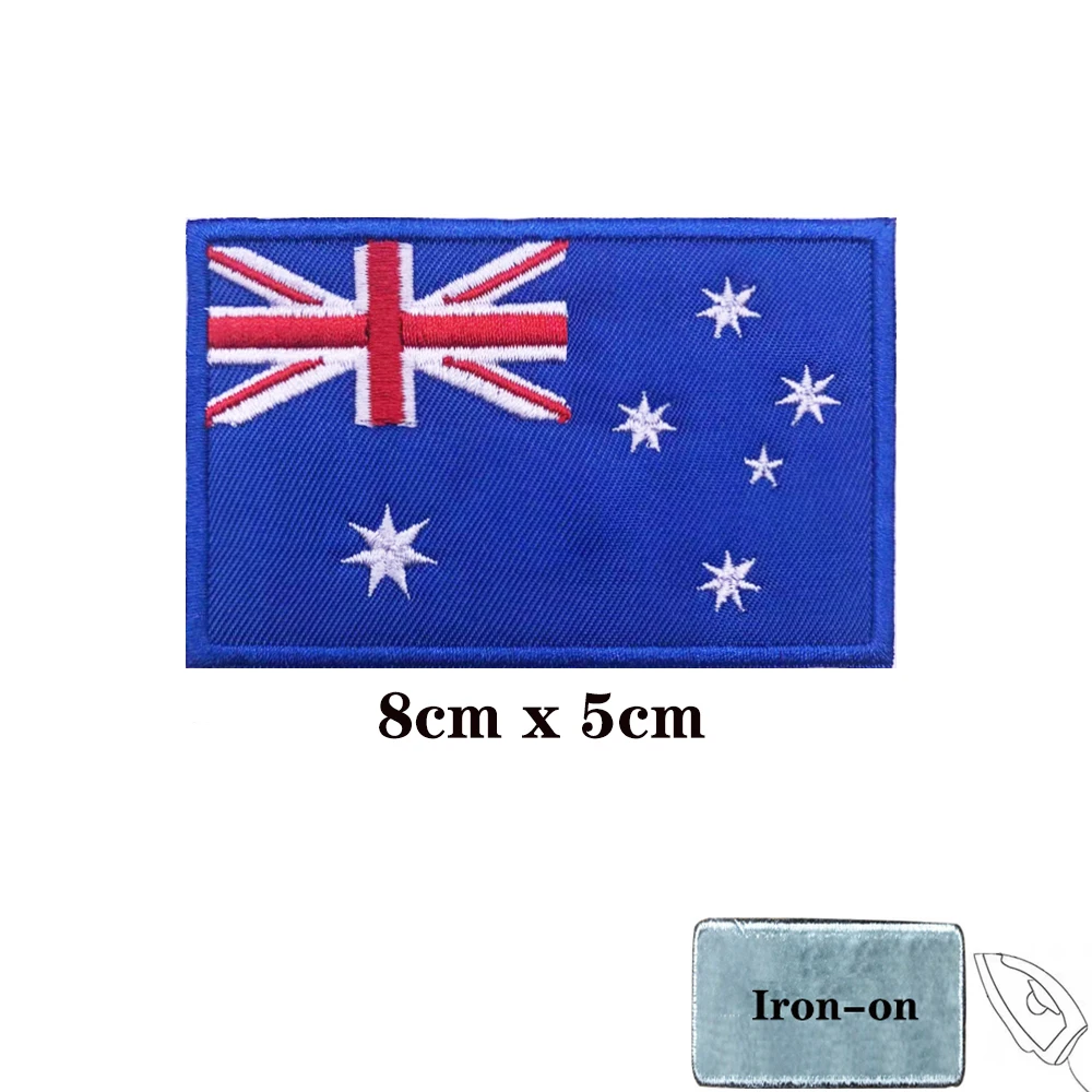 Australian flag Australia Patches Armband Embroidered Patch Hook Loop Iron On Embroidery  Badge Military Stripe