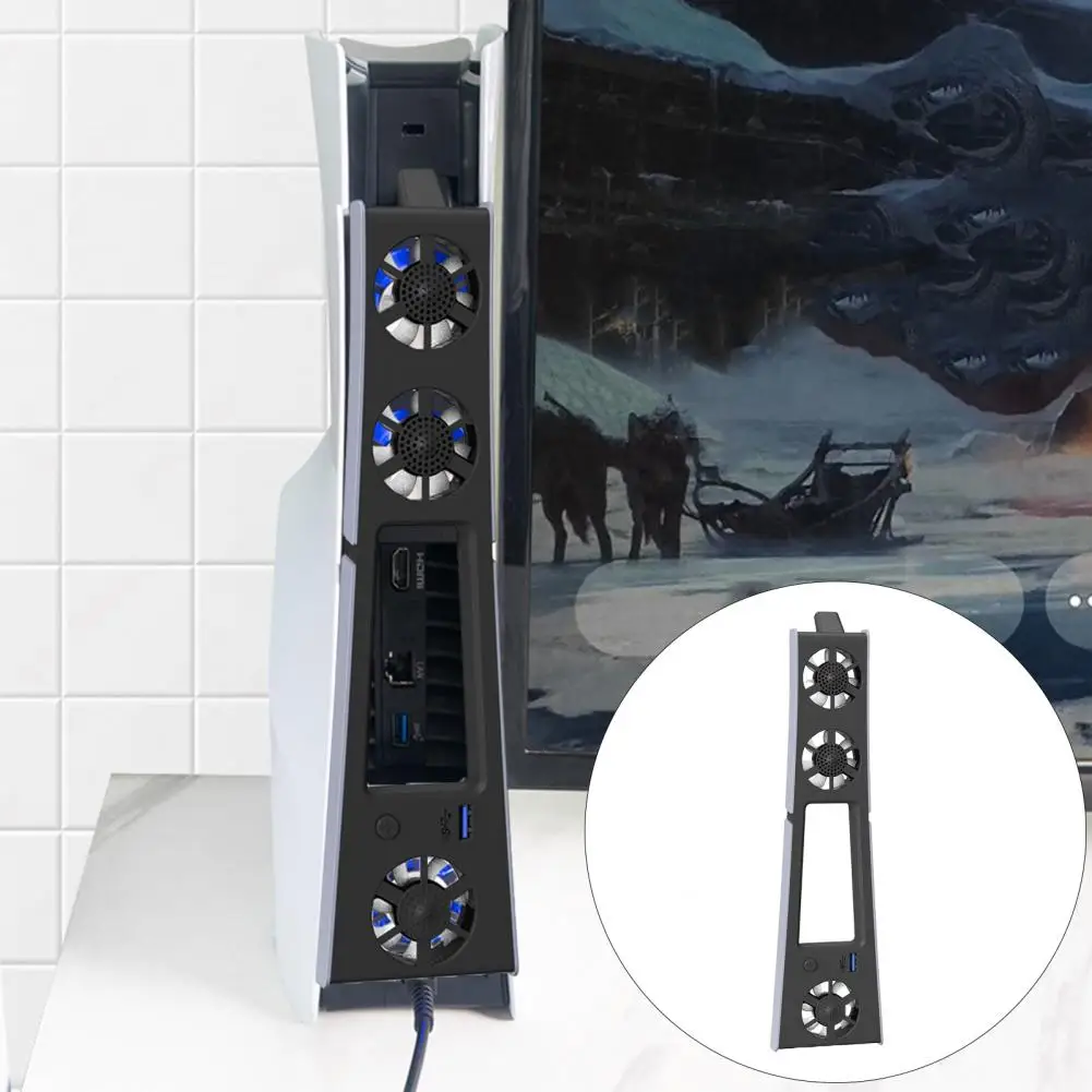 Game Console Cooler Efficient Gaming Console Fan with Usb 3.0 Port for Ps5 Slim Low Noise Radiator for Simple Installation
