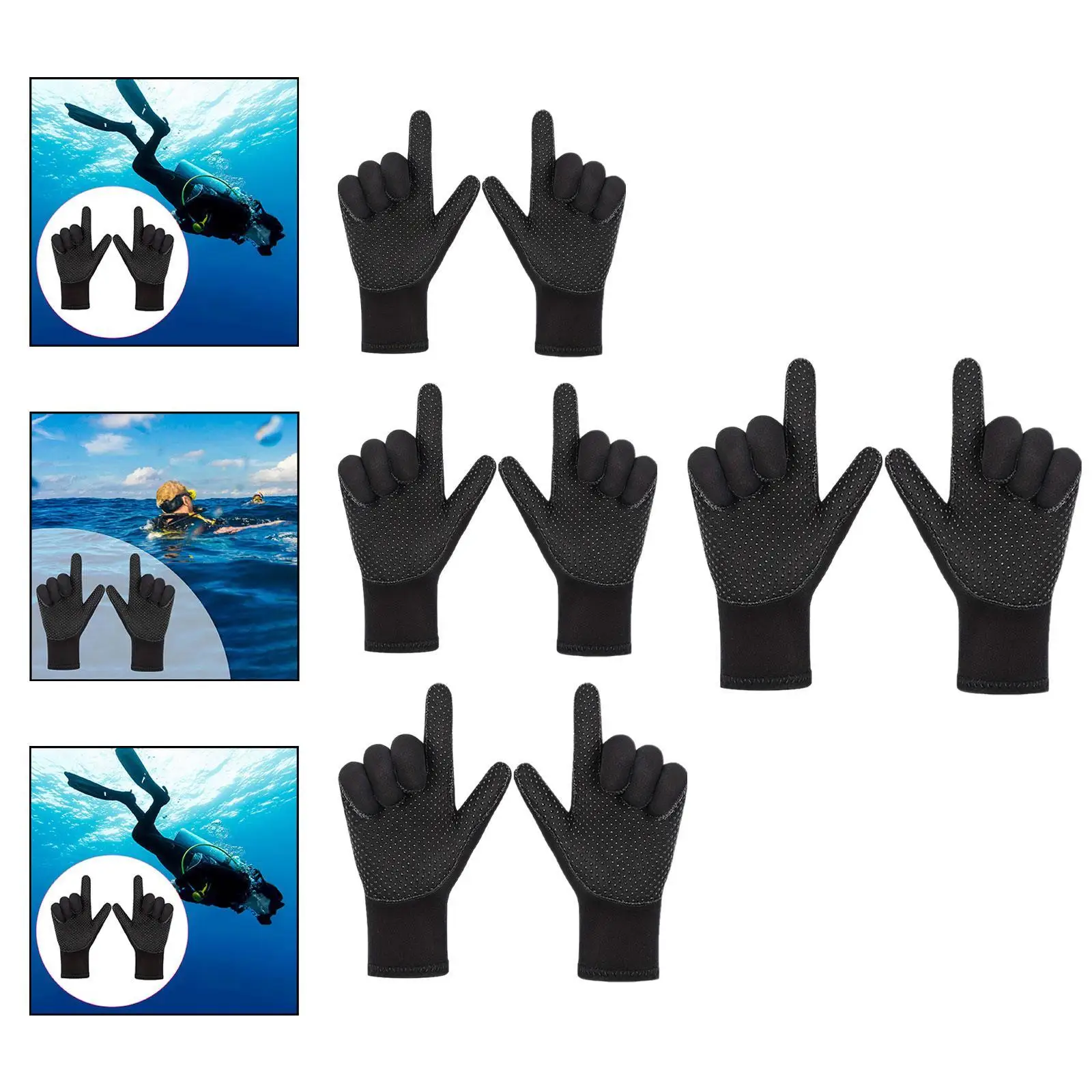 

3mm Neoprene Gloves Winter Diving Gloves for Lap Swimming Skiing Snorkeling
