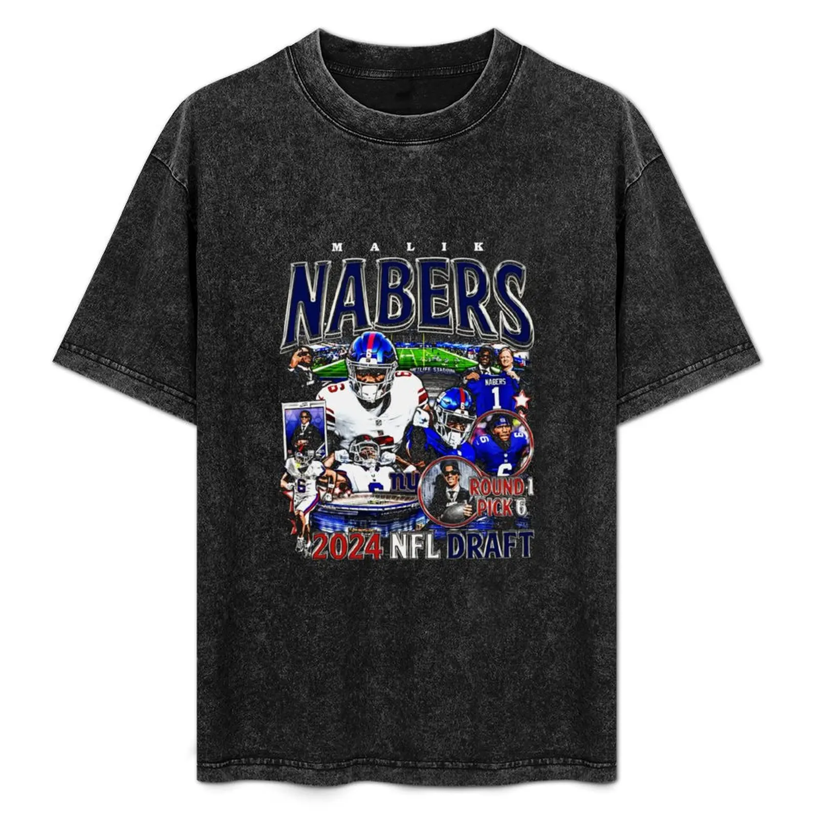 

Malik Nabers Vintage Bootleg T-Shirt graphic t shirt vintage blue archive sublime shirts graphic tee men