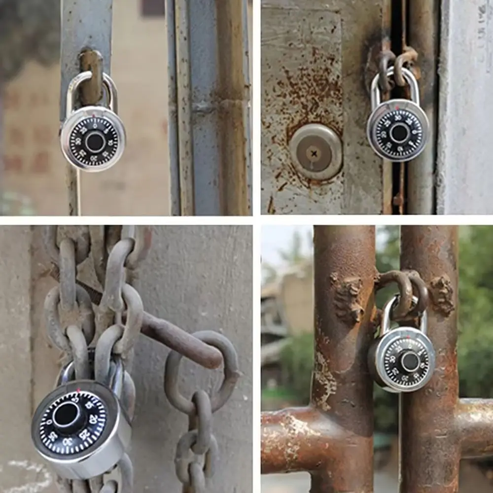 NEW High Security Dia Lock Stainless Steel Waterproof Digit Combination Lock Round Password Lock Lock