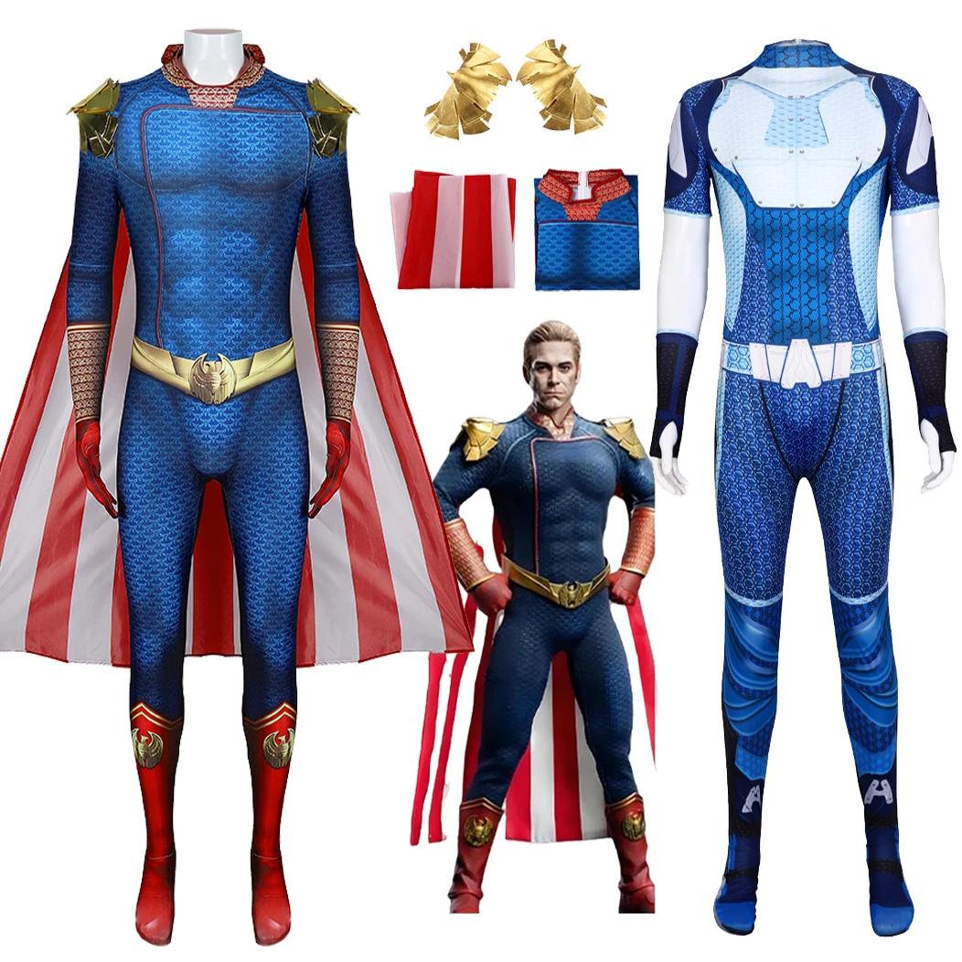 

The Boys Cospaly Superhero The Homelander Costume Women Men Halloween Costume Antony Starr A Train Suit Jumpsuit Cloak Bodysuit