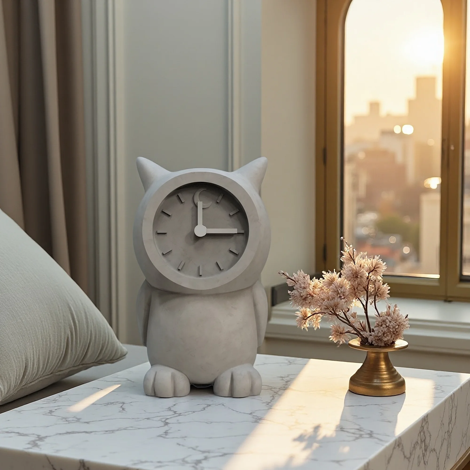 Owl Shape Silicone Mold for Concrete Clock, DIY Cement Desktop Table Clock Mold - Unique Home Decor Craft Mold for Gypsum