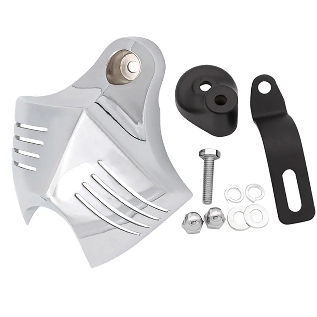 

Motorcycle Horn Cover Aluminum Alloy V Shield Twin Cowbell Case for Harley XL883 XL