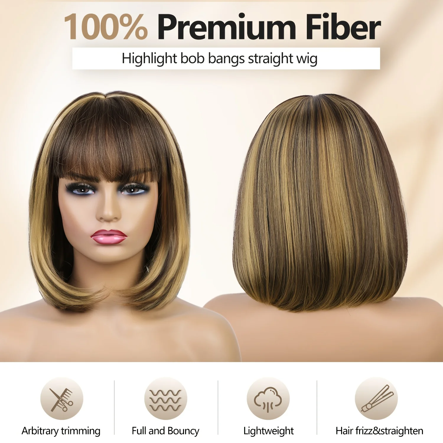 

Женский термостойкий синтетический парик-боб, натуральная прическа до плеч, легкая сетчатая основа цвета розы для повседневного использования