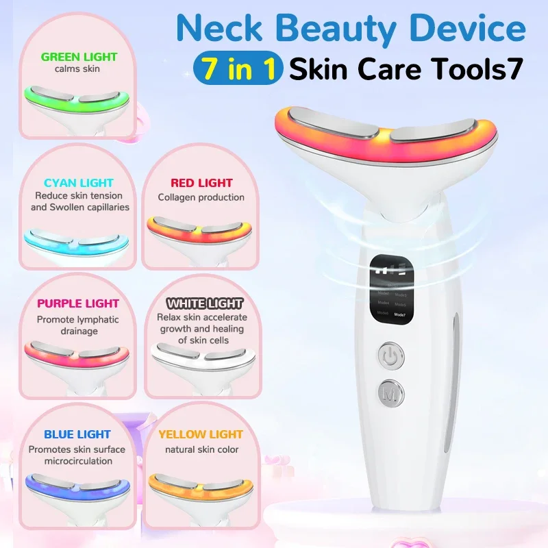 2025 Neck Beauty Device EMS Micro-current Light Firming Rejuvenating Skin lon Lmporter Facial Lifting Neck Lines Skin Care Tool