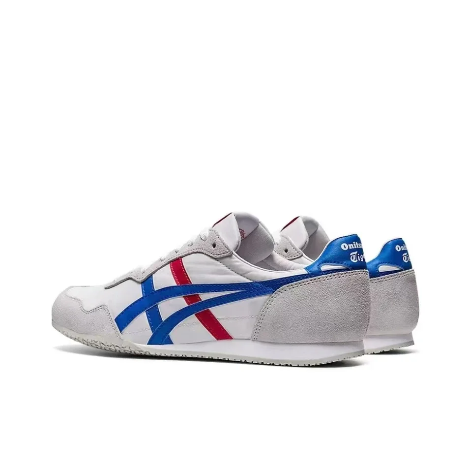 Onitsuka Tiger Serrano Zapatillas deportivas de cuero con punta redonda y cordones, resistentes al desgaste, ligeras, bajas, para hombres y mujeres