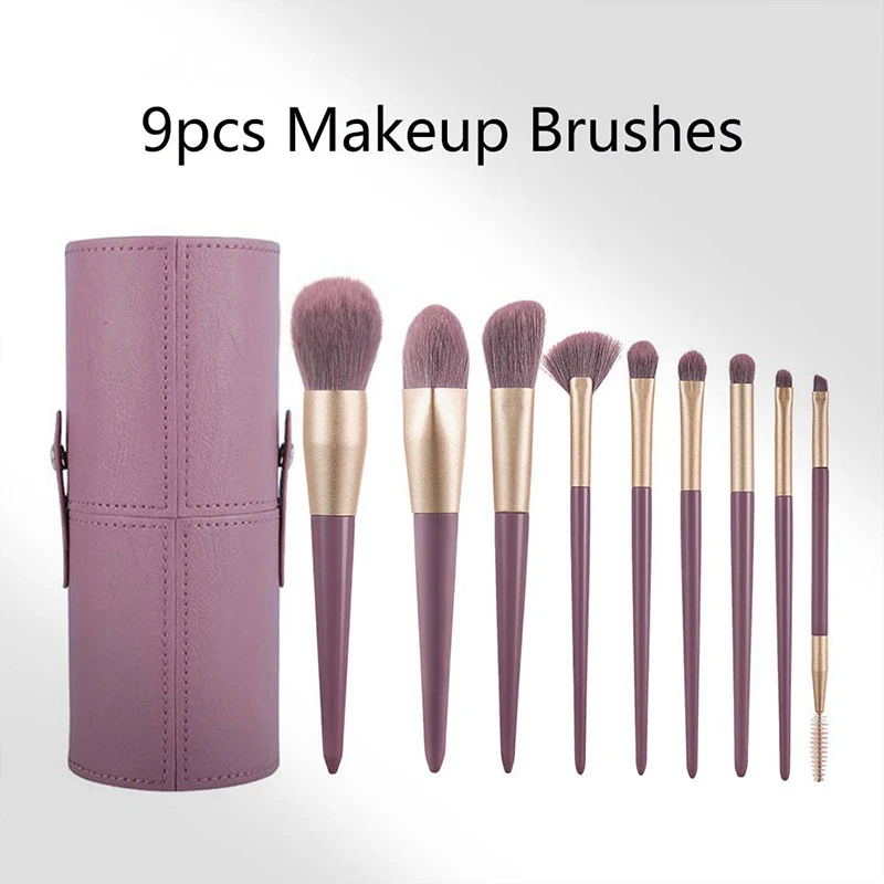 CALIYI 9PCS Makeup Brushes Soft Cosmetic Powder Eye Shadow Contour Highlight Lip Concealer Make up Tools High Quality Brush