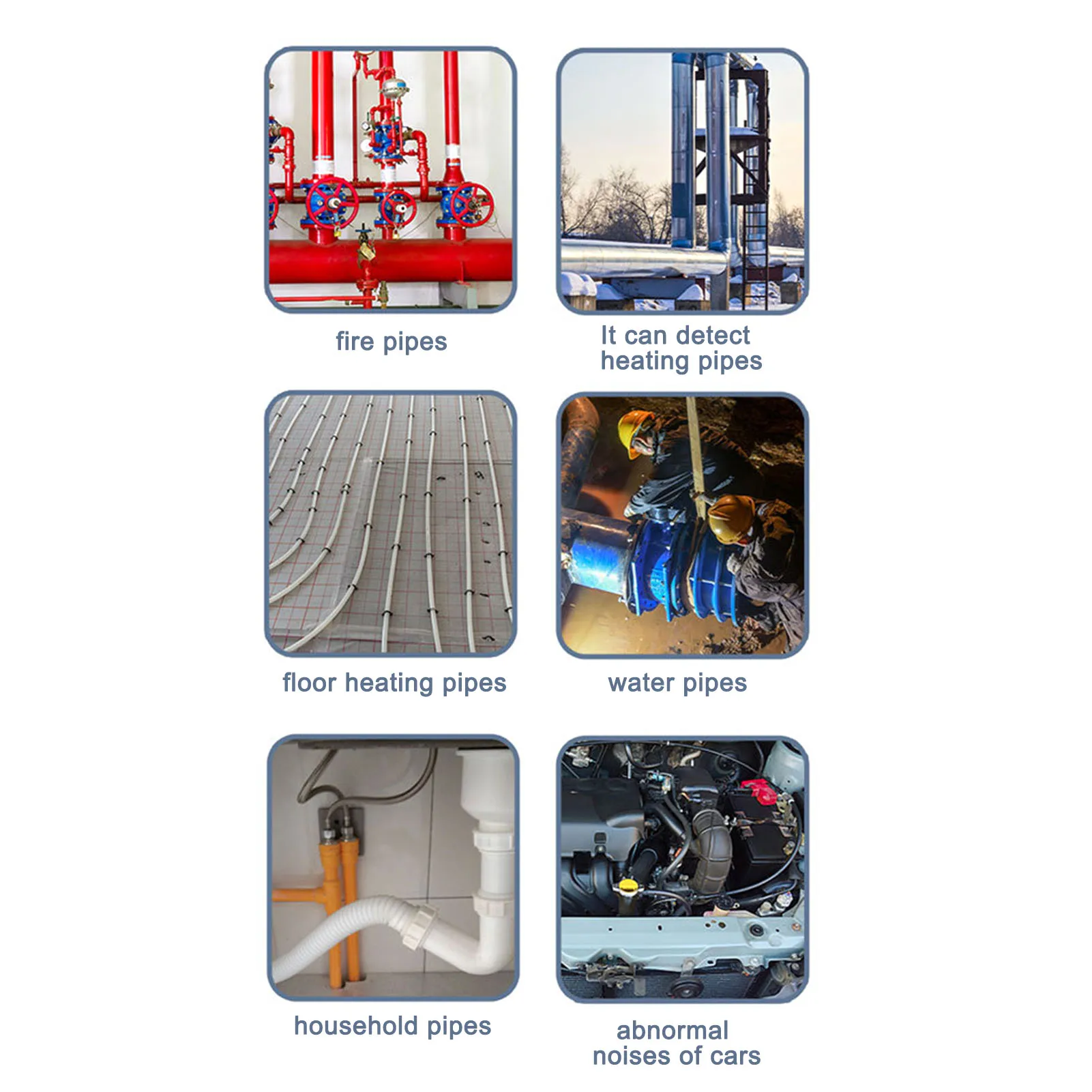 Wall Pipe Leak Listen Detector Wireless 12mA High Strength for Water Cement Steel Pipe Wall Microphone Listen Detector