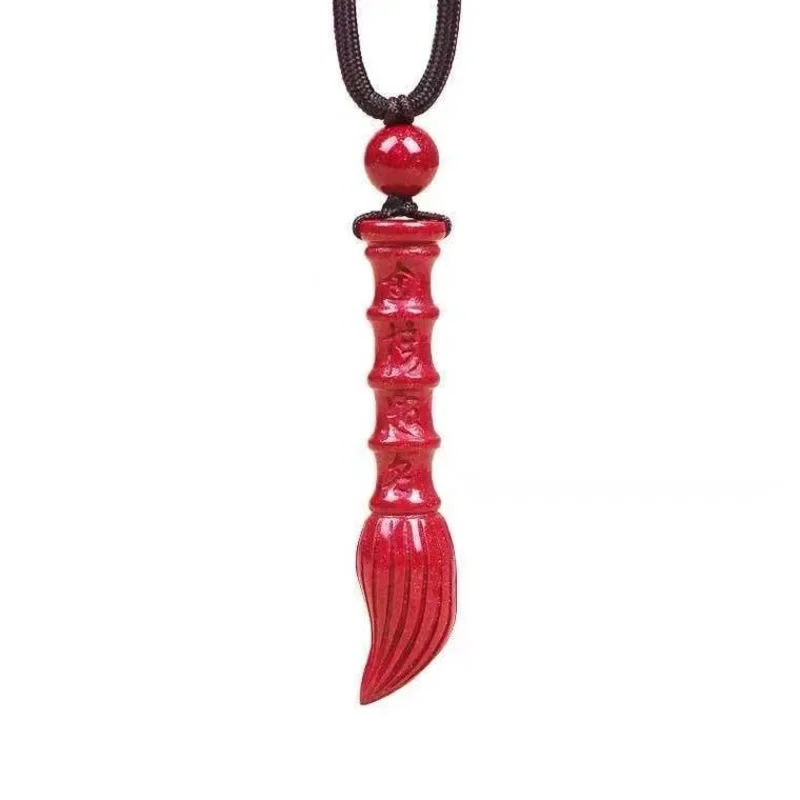 Collier pendentif brosse cinabre pour homme et femme, bijoux fins, naturel, haute pureté, sable rouge, to be n ° 1