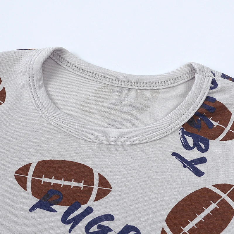 Kinder Kurzarm Anzug Baby Jungen Mädchen Kleidung Bambus Faser Kleidung Sets Voller Druck Nachtwäsche Kostüm Für Kinder – Detail 5
