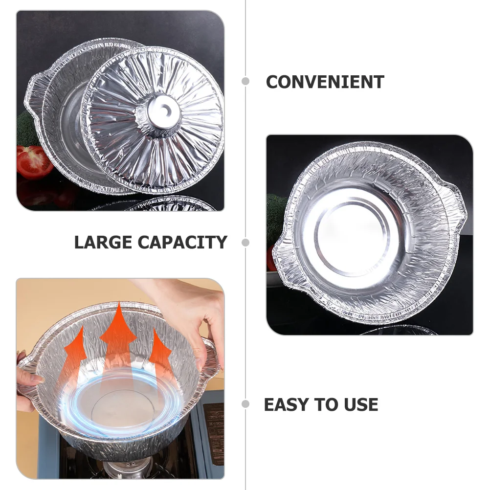 5 Pcs Aluminum Foil Pot Grill Multi-use Camping Pans Packing Box Food Cake Baking