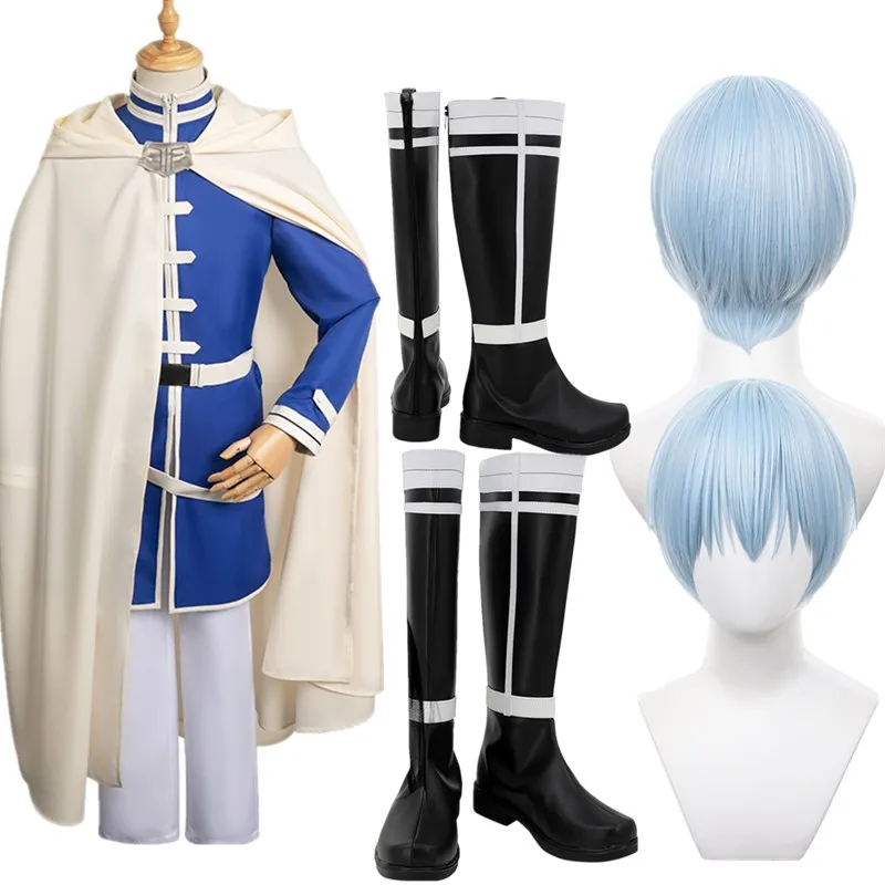 Anime Frieren Himmel Cosplay Costume Men Fantasy Uniform Cloak Wig Shoes Boots Outfits Halloween Carnival Party Disguise Suit