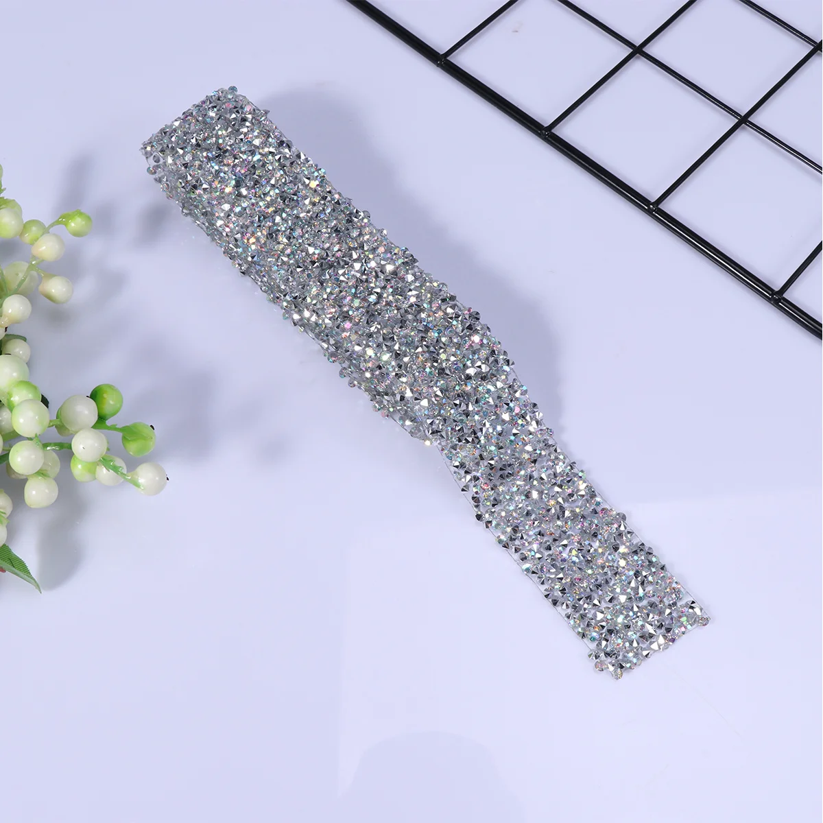 

1 Yard Silver Rhinestone Diamond Mesh Adhesive Decorative Belt Bridal Dress Trim Crystal Rhinestone Ribbon Diamond Belt