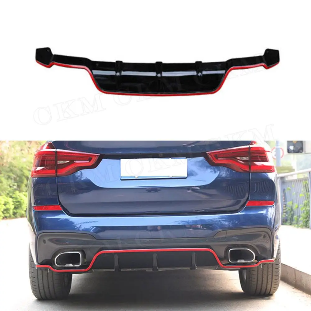 

Carbon Fiber Rear Bumper Lip Diffuser Add on for BMW X3 G01 M Sport 2018-2020 ABS Rear Splitters Flaps Apron Body Kit