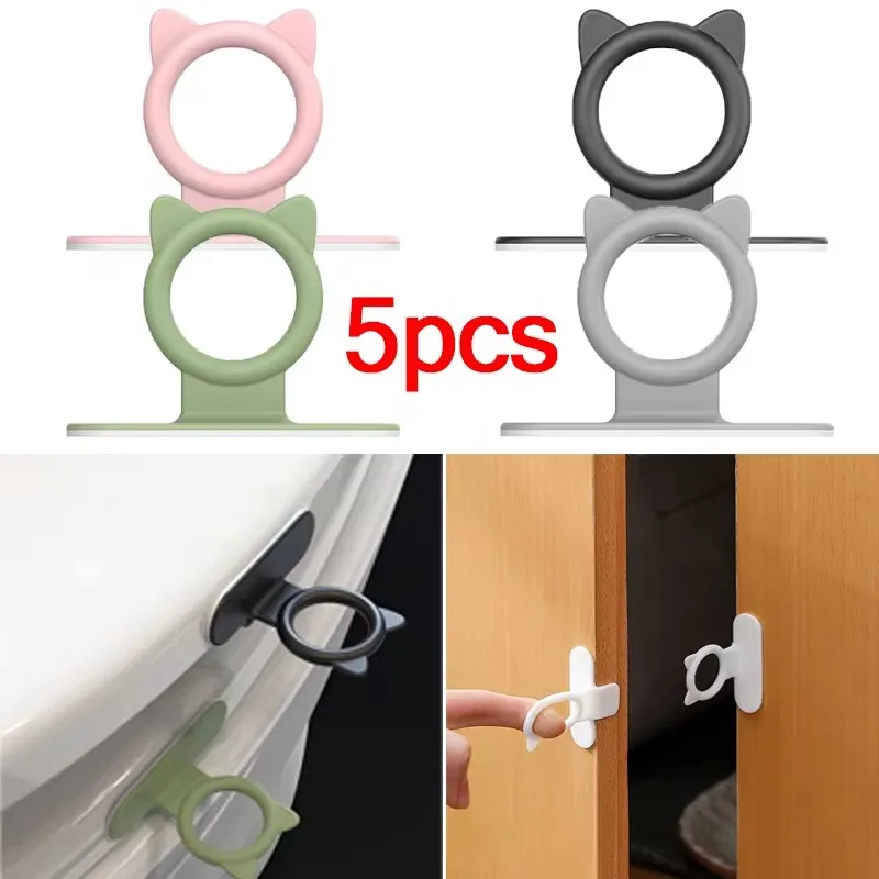 Toilet Seat Lifters Multifunction Silicone Self-Adhesive Cabinet Door Handle Avoid Touching Toilet Lid Handle Wc Accessories