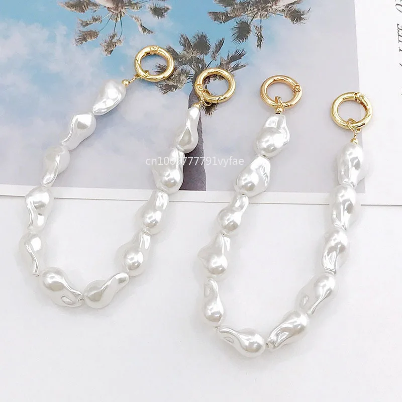 Pearls Strap for Handbag Handles Irregular Beaded Bag Chain for shoulder Bag straps DIY Replacement Handles For Bag Accessories