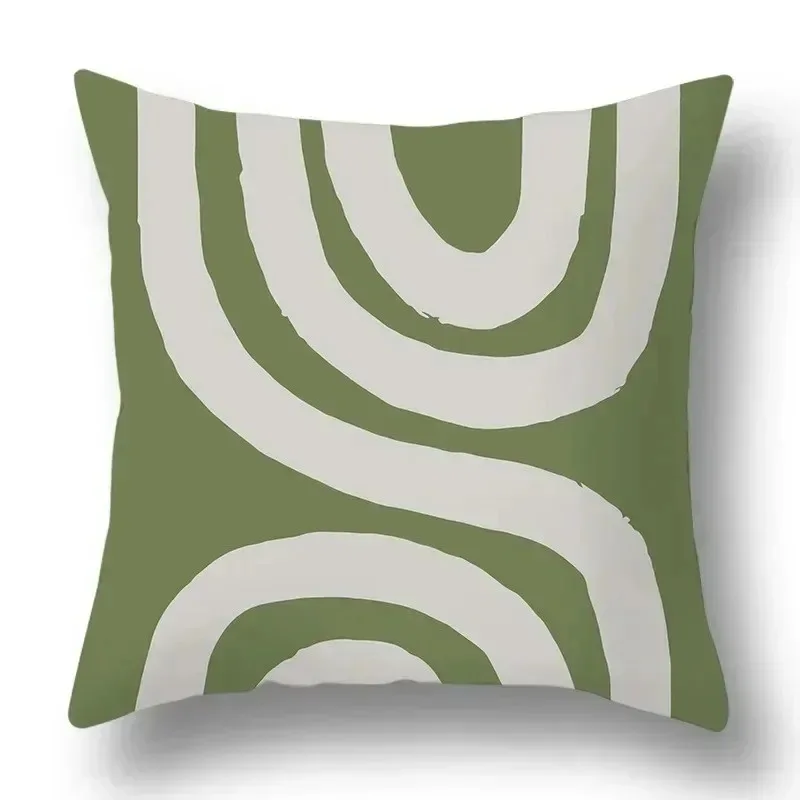 Simple Green Car Ornaments Double-sided Printed pillow cover Short plush Suitable living rooms bedrooms sofa throw cushion cover
