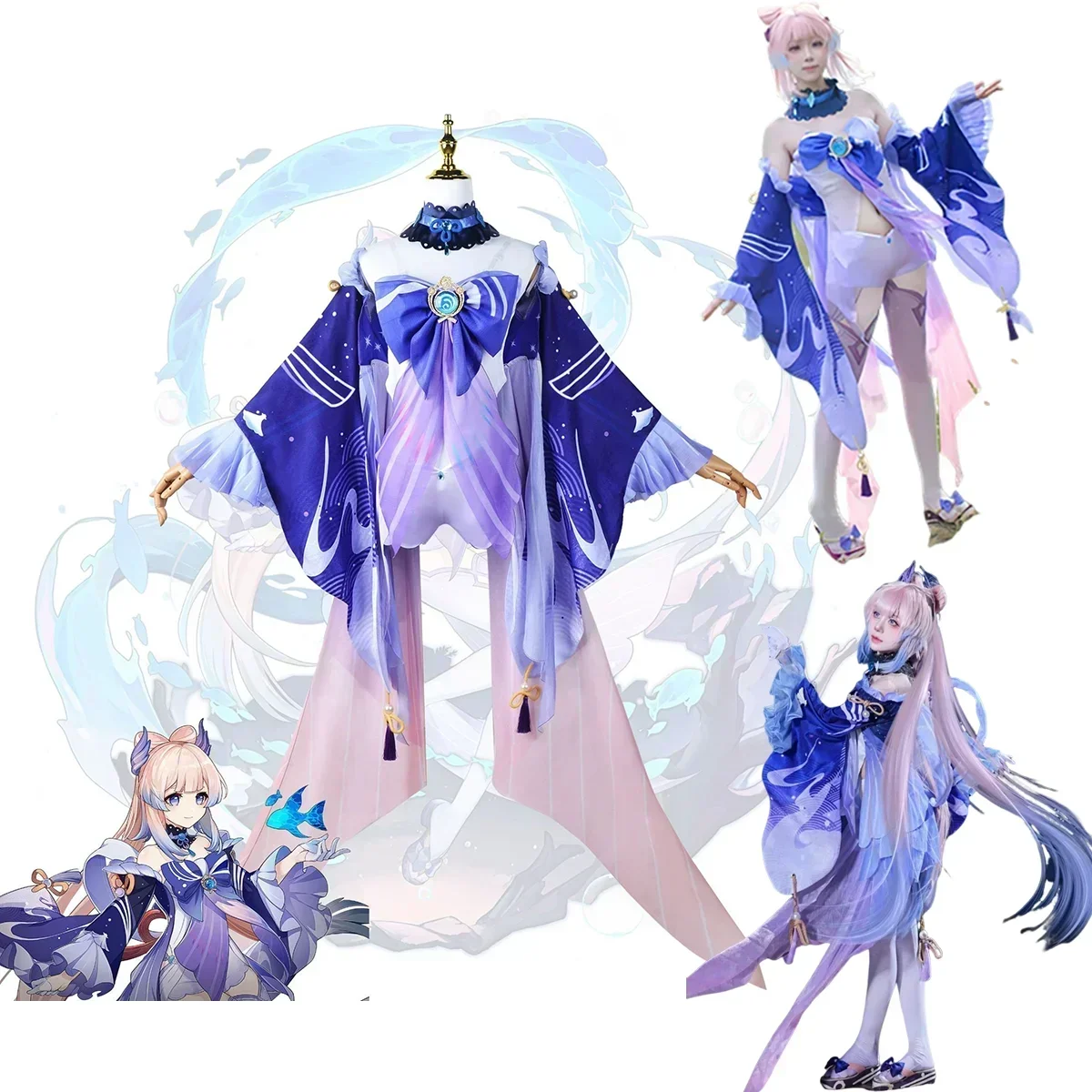 

CosplayGenshin Impact Sangonomiya Kokomi Cosplay Costume Chinese Style Outfit Set Halloween Anime Con Stage Performance Events