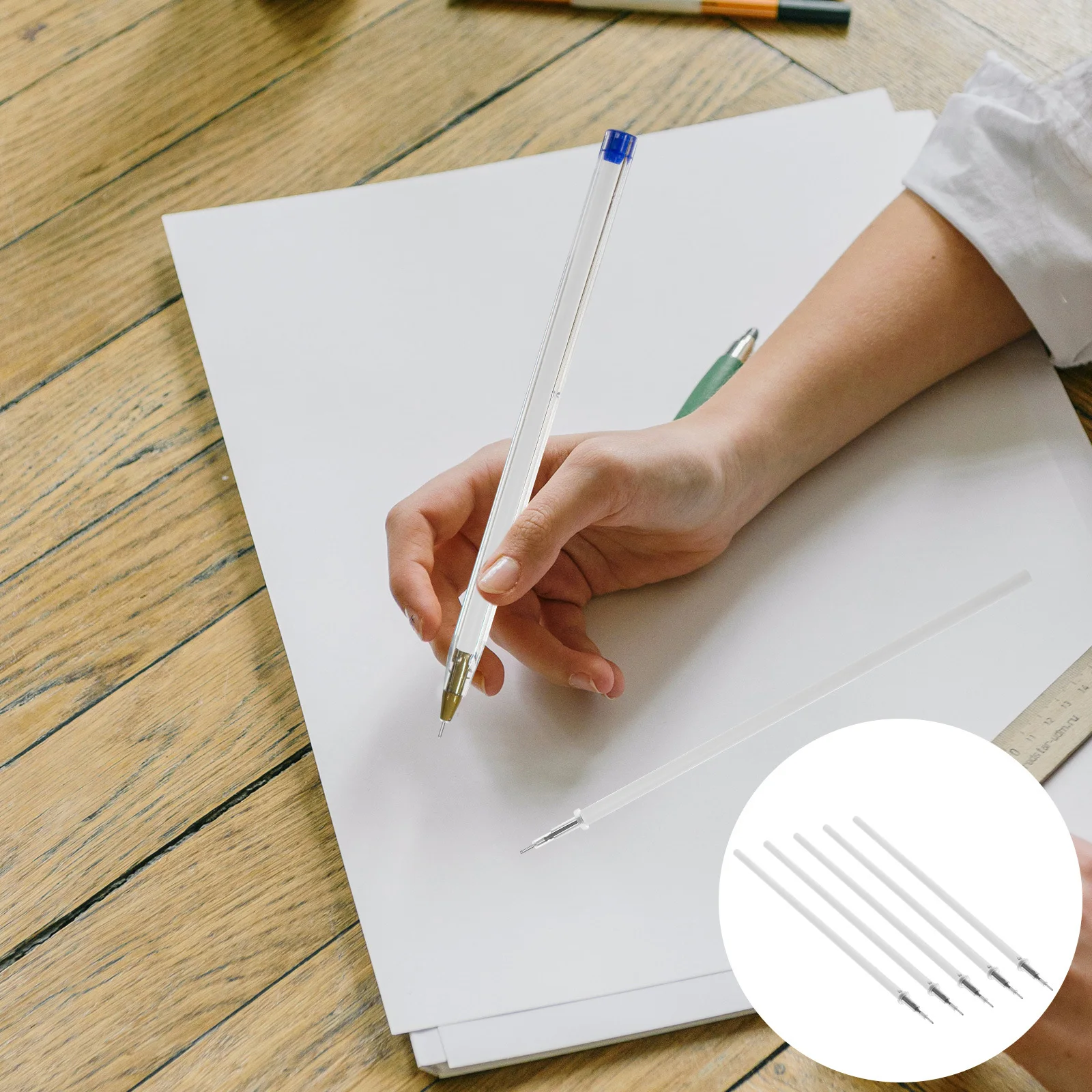 

100 Pcs Ink Pen Refill Refills Gel Black Bold Point Fine Refillable Pens Ballpoint