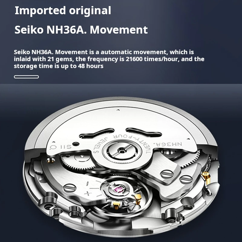 IW ساعات رجالية فاخرة عادية موضة أصلية ساعة ميكانيكية أوتوماتيكية للرجل NH36A حركة مقاوم للماء مضيئة الياقوت