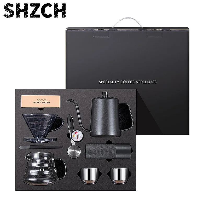 Coffee Shop Gift Box Set Portable Travel Espresso Kit with Mug