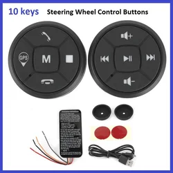 Circular Rechargeable 10keys Car Wireless Steering Wheel Remote Control Button For Android Universal Car Radio DVD GPS Head Unit