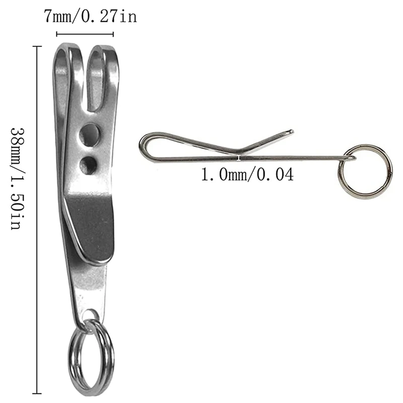 3X Multi-Purpose Clip Keychains Suspension Clip Tool With Carabiner Perfect For Hanging EDC Tools, Flashlights Etc.