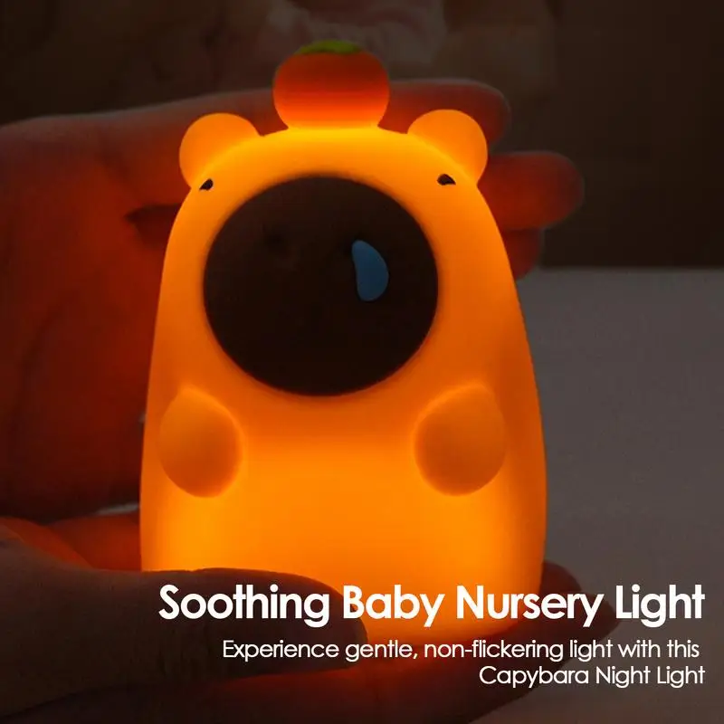 Capybara Light Nursery Nightlight 3 Level Dimmable Touch-Sensitive Multi-Color Rechargeable Night Light For Kids Room Decor