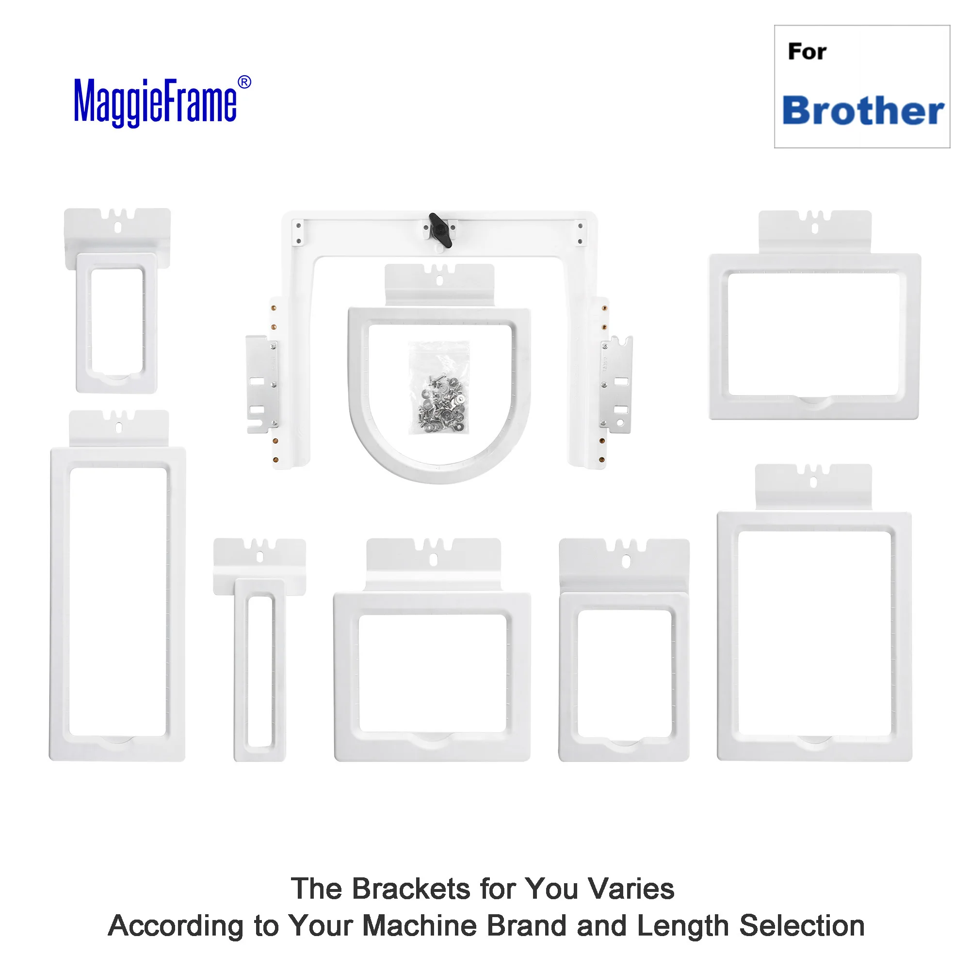 8in1 Fast Magna Frame Magnetic Frame Hoop for Brother PR600 PR650 PR655 PR670E PR680W PR1000 PR1050X etc. Embroidery Machine