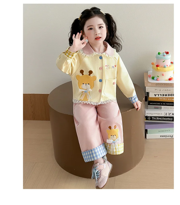 Girls Set 2026 New Children Cartoon Spring and Autumn Baby Girl Korean Fashion Little Girl Two Piece Set 4