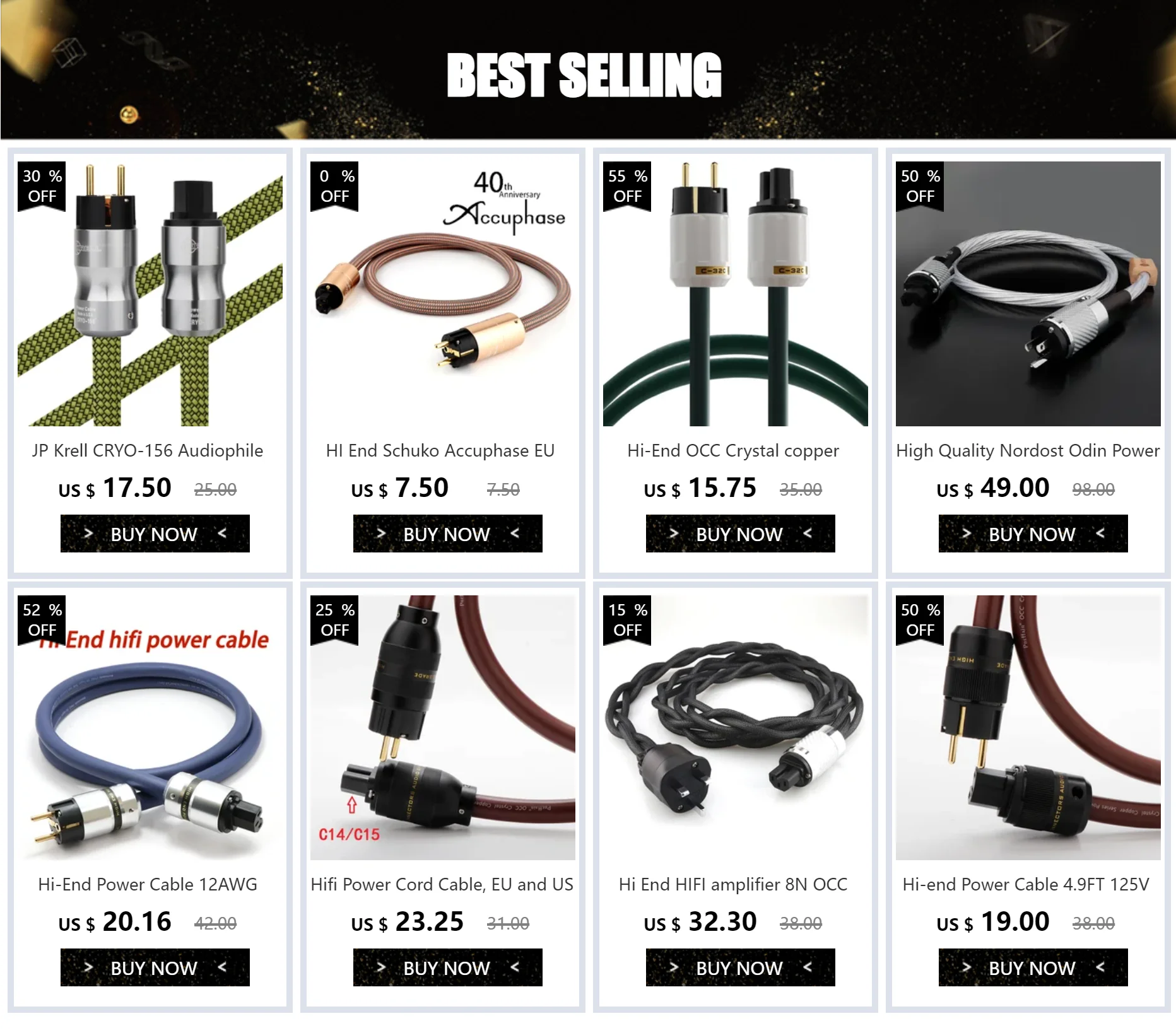 Stromkabel US/UK/EU-Stecker OCC Versilbert EMV-Abschirmung AC-Stromkabel Reines Kupfer AC-Stromkabel Hifi-Stromkabel für Verstärker P – Detail 1