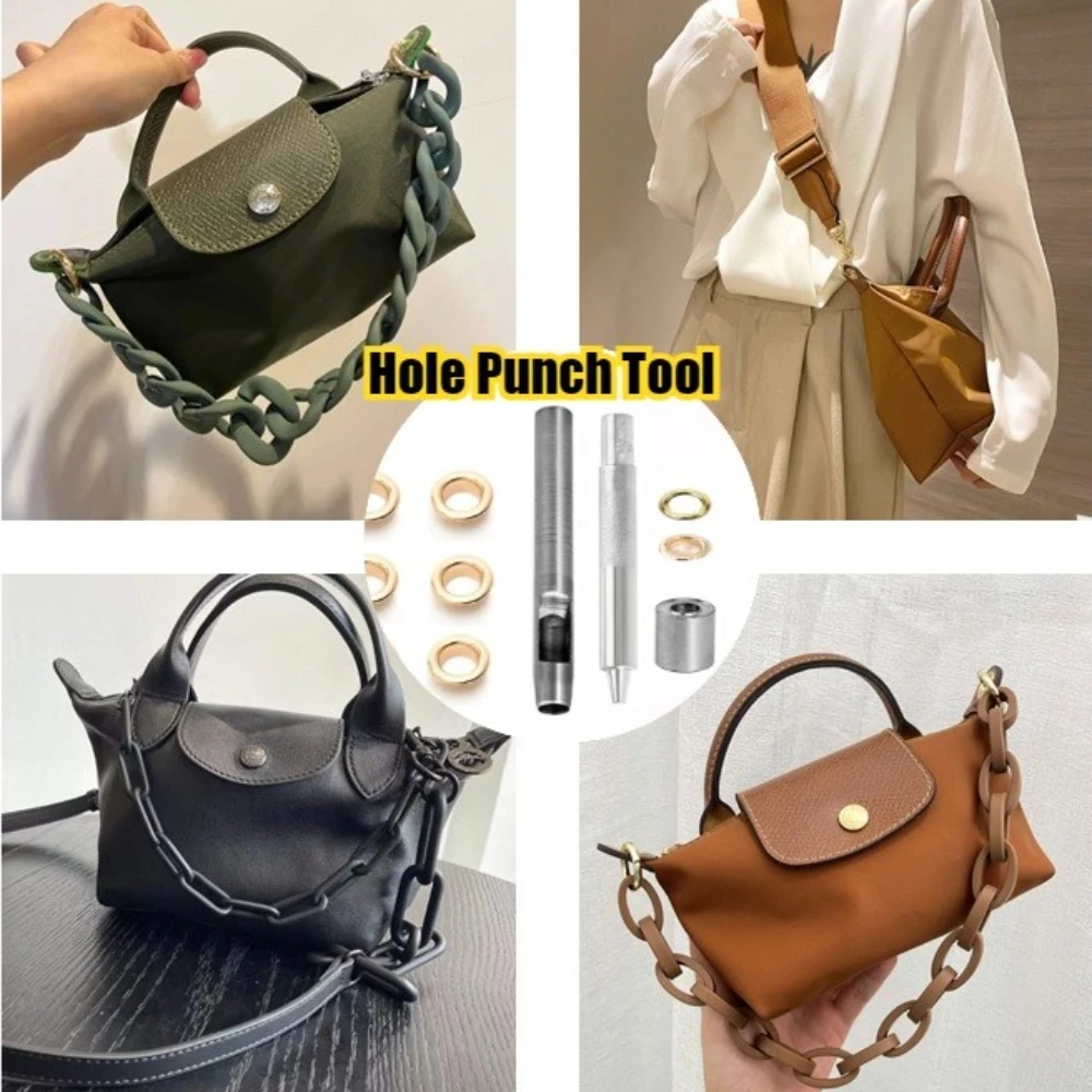 1Set Bag Strap Punch Tool Metal Eyelets Installation Hole Tarpaulin Fabric Canvas Garment Paper Leather Bags Accessories for DIY