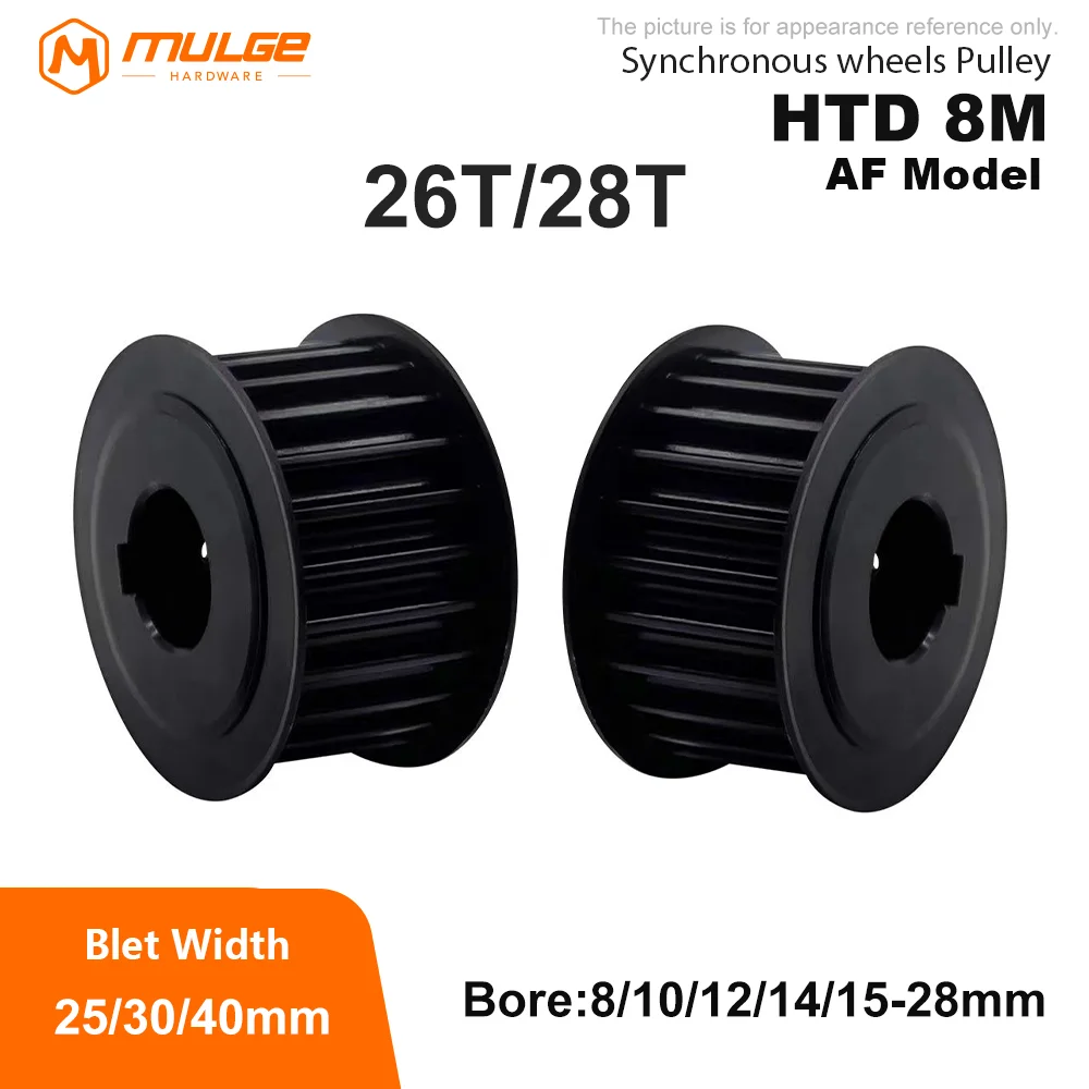 

26Teeth 28Teeth HTD 8M Steel Timing Pulley AF type HTD 8M 26T 28T Synchronous Wheel for Belt Width 25/30/40mm Bore 8-28mm