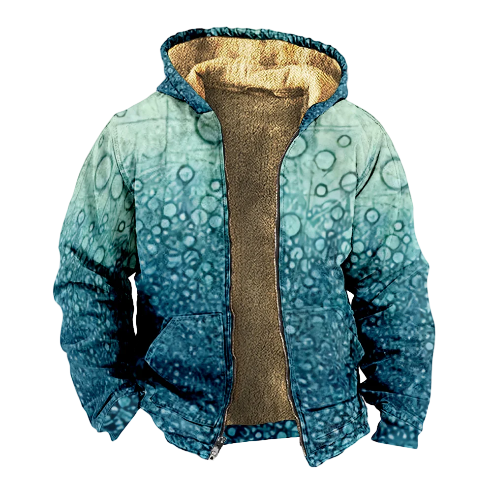 Abrigos de chaquetas de invierno para hombre, ropa de algodón con patrón psicodélico fresco, abrigo aislante, baile HIP HOP