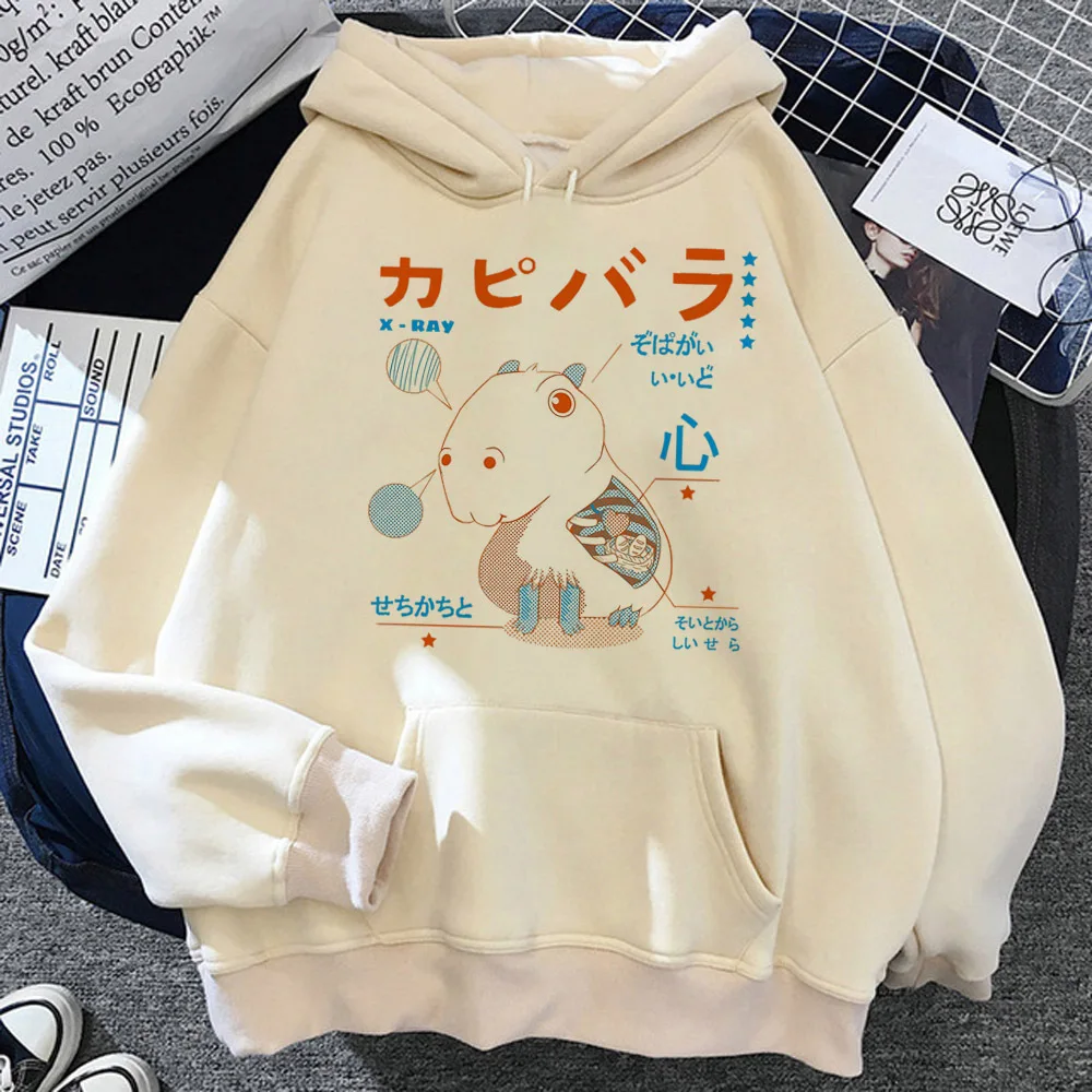 Capibara hoodie funny patterned harajuku elegant comic Japanese girl tracksuits comic harajuku trendy