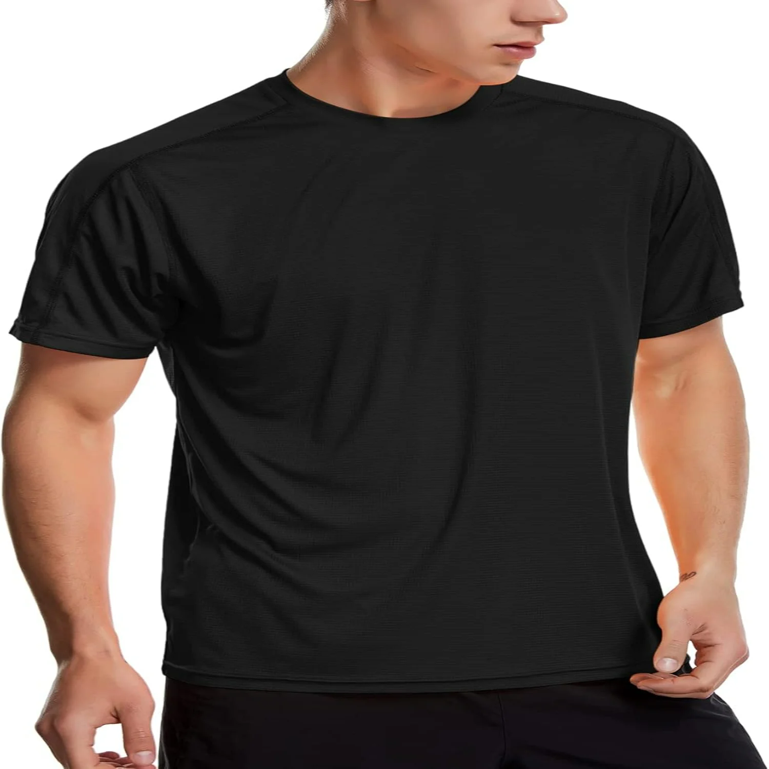 Men's Workout Shirts Lightweight Sun Protection SPF Quick Dry T-Shirts Fishing Hiking Running