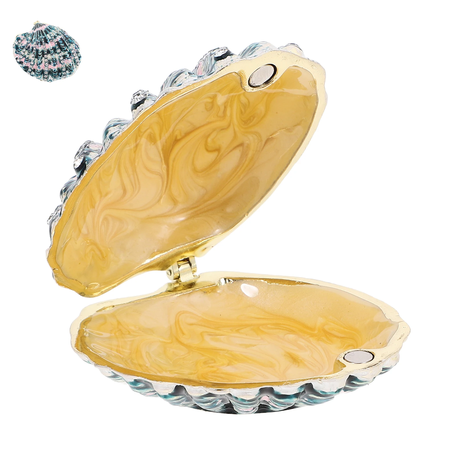 

Elegant Seashell Jewelry Box Storage ganizer Trinket Case for Earrings Bracelets Decorative Metal Shape Party Favor Gift Shell
