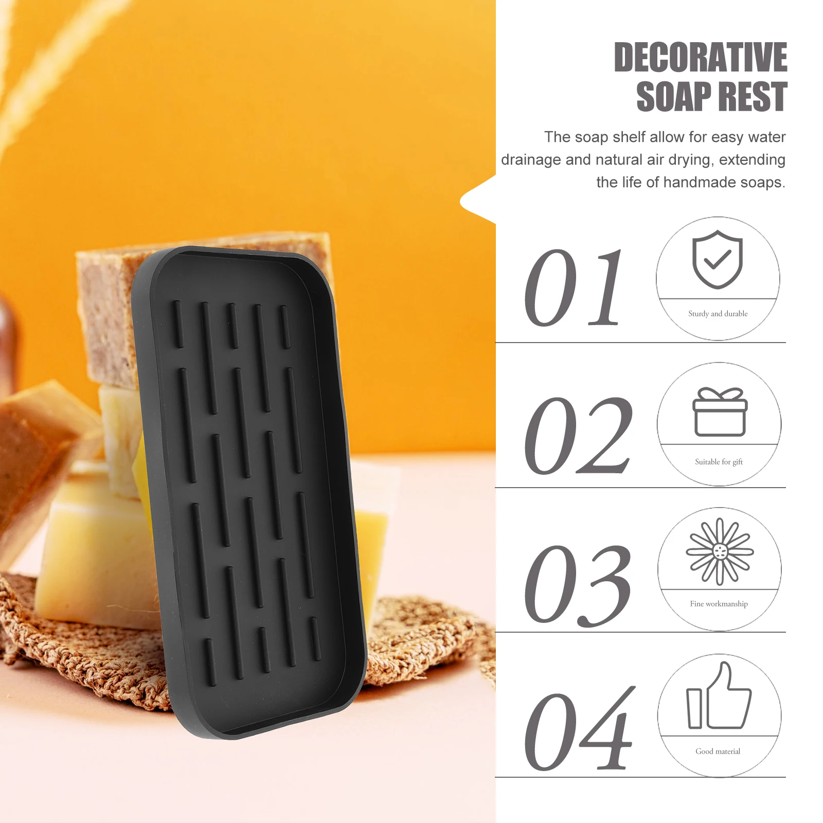 

1 Set Silicone Holder Draining Tray Kitchen Bath Soap Dish Home Supplies Creative Soap Rest For Bathroom Bathtub Kitchen