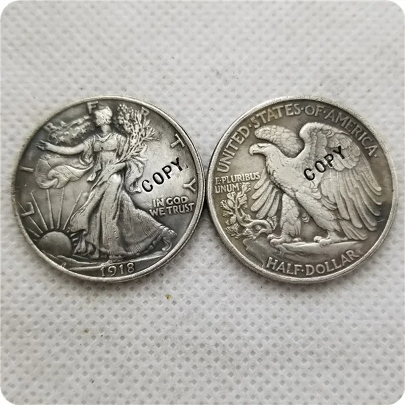 1918-P,S,D Walking Liberty Half Dollar COIN COPY commemorative coins-replica coins medal coins collectiblesChallenge Pocket Coin