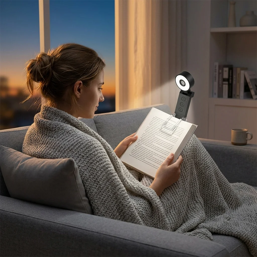 Clip On Reading Lamp USB Rechargeable LED Book Light Dimmable Desk Bedside Table Lamp Foldable Portable Eye Care Study Bedroom