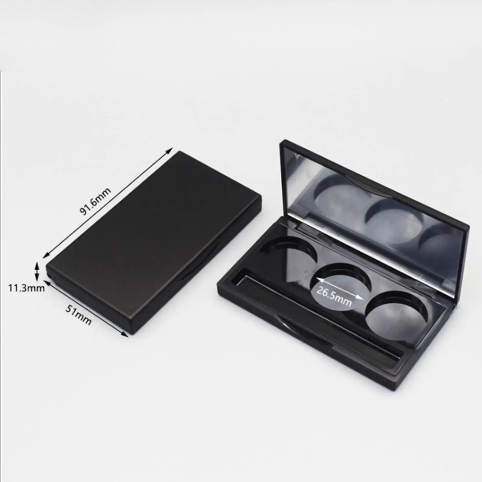 3 × 2 قطعة علبة ظلال عيون فارغة يمكنك صنعها بنفسك، أسود، 9.16 × 5.1 × 1.13 سم