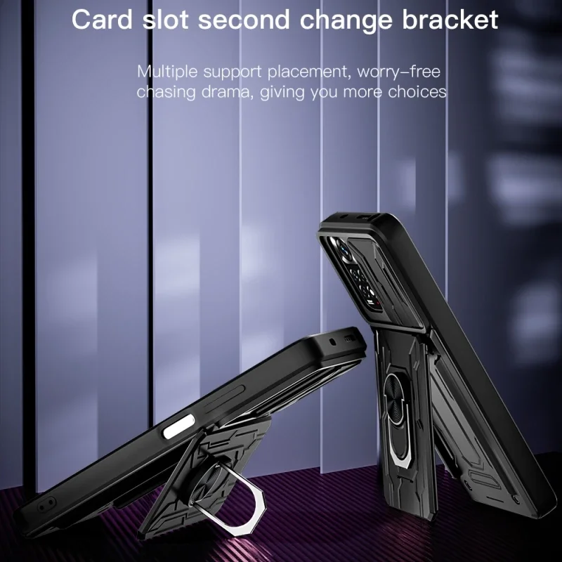 ShockProof Case For Xiaomi Redmi Note 15 14 13 12 11 10 9 8 Pro Plus 5G 4G 12S 11S 10S 9S 12C 13C Slide Window Magnet Case Cover