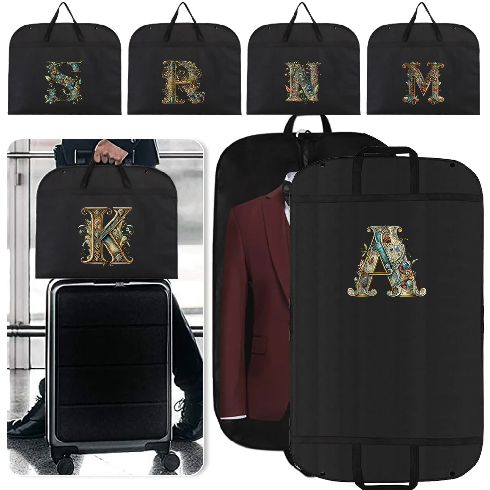 

Clothing Dust Cover Graphic Letter Series Portable Hanging Enclosed Zipper Bag Foldable Clothes Storage Bags