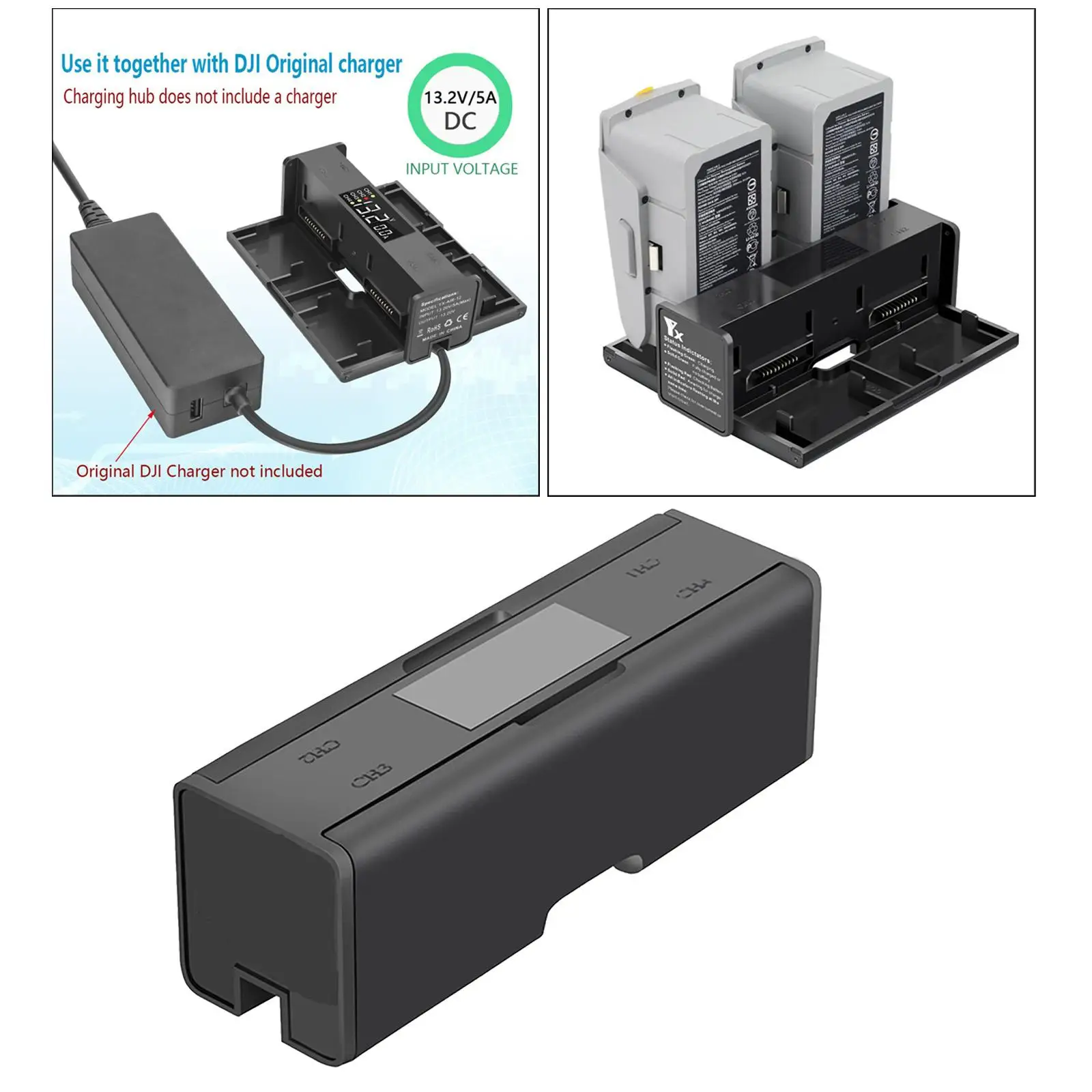 4 in 1 Portable Folding Charging Hub for Mavic Air 2/ 2S Drone Battery Smart Charger view 3