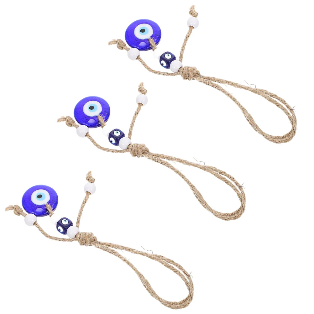 

3 Pcs Eyes Pendant Glass Hanging Decor naments Rearview Mirror Turkish Evil Eye Lid Premium Material Chic Modern