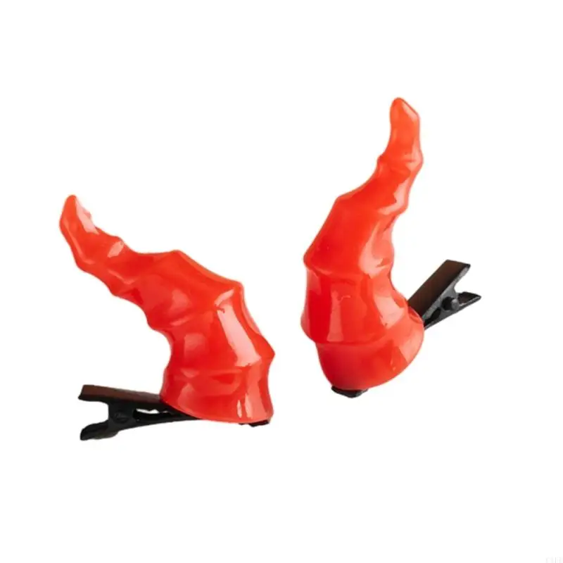 C1FE Halloween Dragon Devil Horn Hair Clip Party Headwear Devil Hairpin