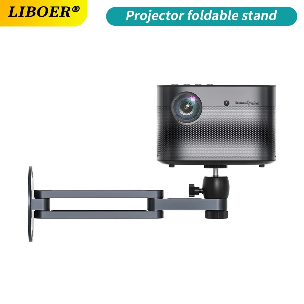 Projector Wall Mount Bracket Multi-angle Adjustable Foldable 360 Degrees Rotation Wall Support Aluminum Alloy Projector Stand